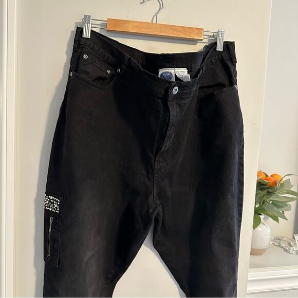 DG2 Diane Gilman Black Studded Jeans 20W - Picture 8 of 10